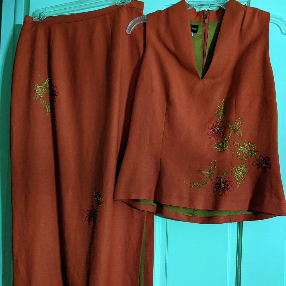 Donna Morgan, size 8, burnt orange/cinnamon